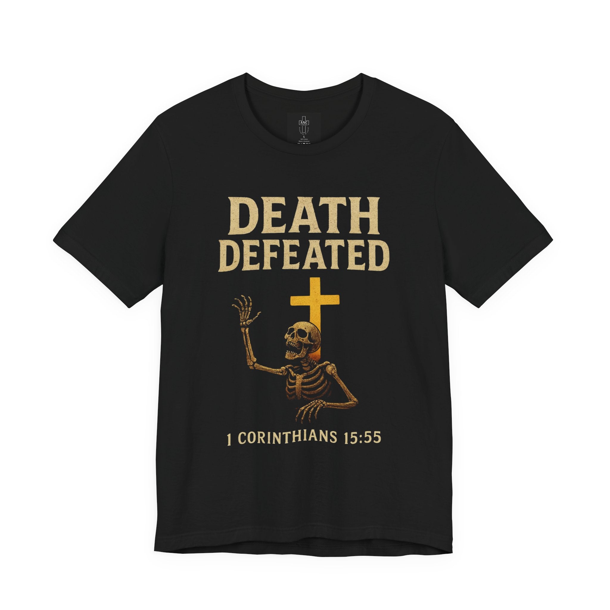 Death Defeated – 1 Corinthians 15:55 Tee